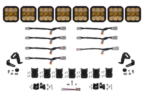Diode Dynamics SS5 Pro Universal CrossLink 8-Pod Lightbar - Yellow Combo - DD7249