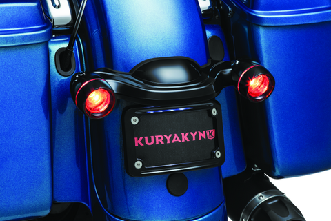 Kuryakyn Curved License Plate Mount Black - 3147