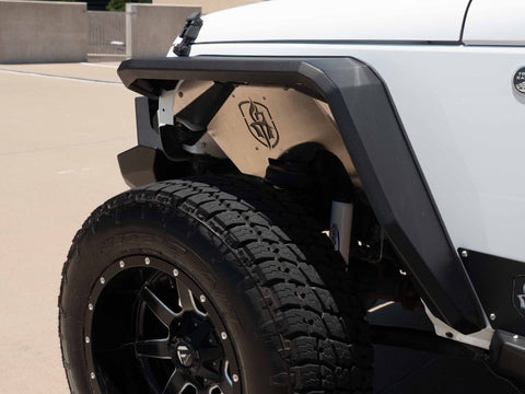 Road Armor 07-18 Jeep Wrangler JK Stealth Front Fender Flare Body Armor w/LED DRL - Tex Blk - 507AFF0B