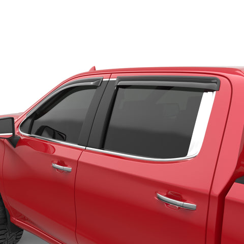 EGR 2019 Chevy 1500 Double Cab Tape-On Window Visors - Set of 4 Dark Smoke - 641891