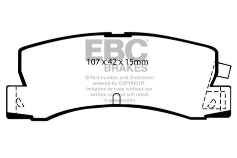 EBC 86-92 Toyota Corolla 1.6 Redstuff Rear Brake Pads - DP3629C