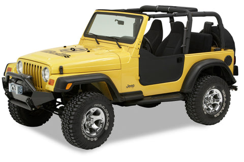 Bestop 97-06 Jeep Wrangler TJ Lower Fabric Doors (Black Denim) - 53039-15