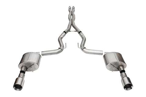 Corsa 24+ Ford Mustang GT Xtreme CatBack Exhaust Sys 3.0in Dual Rear Exit w/4.5in Straight Cut Tips - 21251