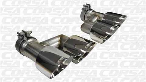 Corsa 2015-2017 Ford Mustang GT 5.0 Polish Quad Tips Kit - 14333
