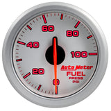 Autometer Airdrive 2-1/6in Fuel Pressure Gauge 0-100 PSI - Silver - 9171-UL