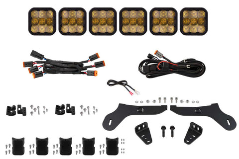 Diode Dynamics 17-20 Ford Raptor SS5 Grille CrossLink Lightbar Kit - Sport Yellow Combo - DD7336