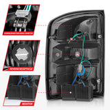 ANZO 2014-2018 GMC Sierra LED Tail Lights Black Housing Red/Clear Lens - 311399