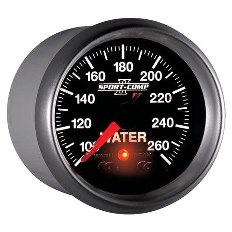 Autometer Sport-Comp II 52.4mm 100-260 Deg F Water Temp Peak & Warn w/ Electronic Control Gauge - 3654