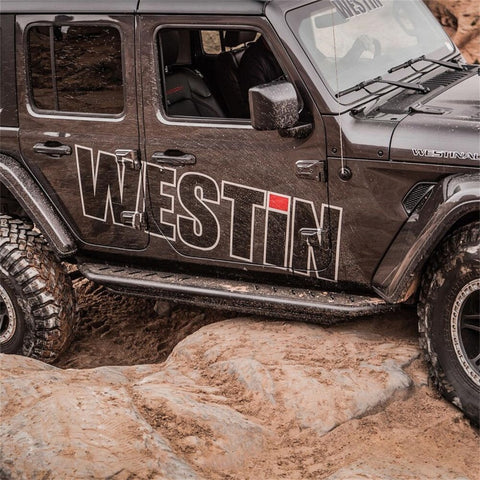 Westin/Snyper 2018+ Jeep Wrangler JL Unlimited 4DR Triple Tube Rock Rail Steps - Textured Black - 42-6025