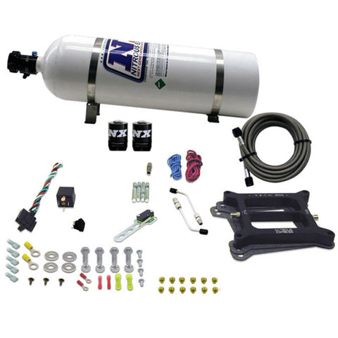 Nitrous Express 4150 4-BBL/Alcohol Nitrous Kit (50-300HP) w/15lb Bottle - 30045-15