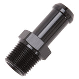 Edelbrock Hose End Straight 3/8In NPT to 1/2In Barb Black Anodize - 8114