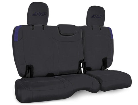 PRP Jeep Wrangler JL Rear Bench CoversU - 4 door with no armrest - Black/Purple - B043-08