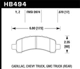 Hawk 03-10 Chevy Express / GMC Savana (Various Models) Performance Ceramic Street Rear Brake Pads - HB494Z.670