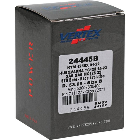 Vertex Piston 01-24 KTM 125 SX 125cc Cast Race Evolution Piston Kit - 24445B