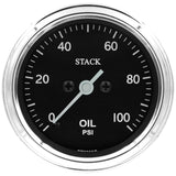 Autometer Stack 52mm 0-100 PSI 1/8in NPTF Male Pro Stepper Motor Oil Pressure Gauge - Classic - ST3302C