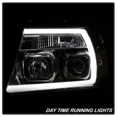 Spyder 04-08 Ford F-150 Light Bar Projector Headlights - Chrome (PRO-YD-FF15004V2-LB-C) - 5084637