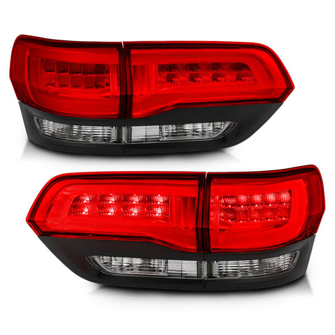 ANZO 2014-2016 Jeep Grand Cherokee LED Taillights Red/Clear - 311268