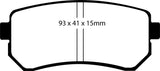 EBC 06-11 Hyundai Accent 1.6 Redstuff Rear Brake Pads - DP31769C