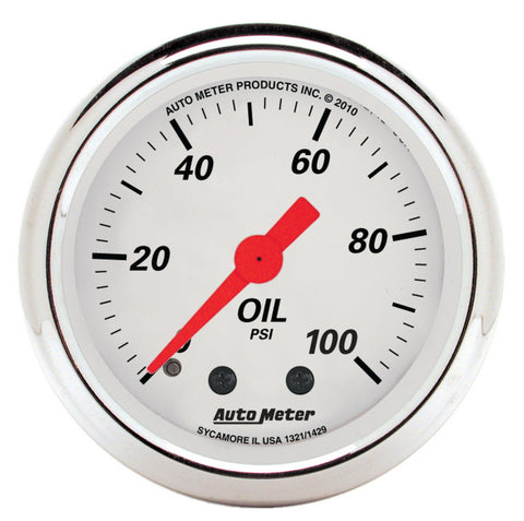 AutoMeter Gauge Kit 5 Pc. 3-1/8in. & 2-1/16in. Mech. Speedo. Wtmp & Oilp Arctic Wht - 1311