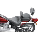 Mustang 84-06 Harley Standard Rear Tire Wide Touring Vintage Solo Seat w/Driver Backrest - Black - 79124