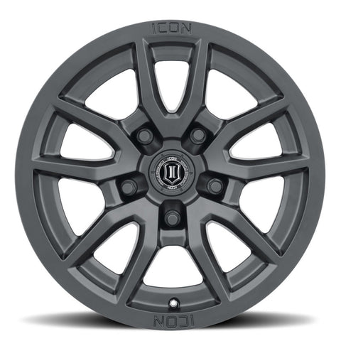 ICON Vector 5 17x8.5 5x5 -6mm Offset 4.5in BS 71.5mm Bore Satin Black Wheel - 2617857345SB