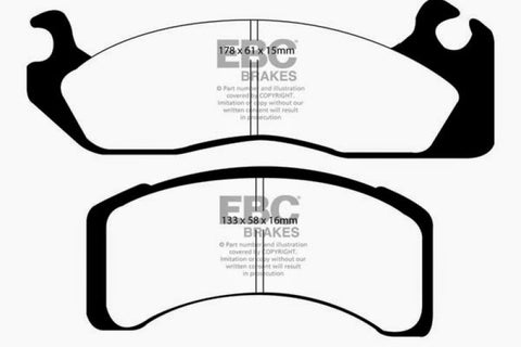 EBC 84 Ford Fairmont 2.3 Yellowstuff Front Brake Pads - DP41159R