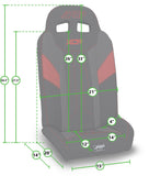 PRP Polaris RZR PRO XP4/PRO R4/Turbo R4 UTV XCR Fold Flat Rear Suspension Seats (Pair) - Black - A8018-PORXP
