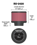 K&N Universal Rubber Filter 3 inch Flange 5 inch OD 3 inch Height - RU-2420