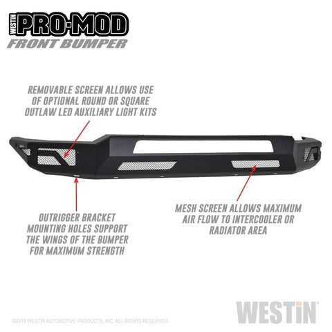 Westin  2019 Dodge Ram 1500 ( Excludes 1500 Classic & Rebel Models )  Pro-Mod Front Bumper - 58-41075