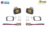 Diode Dynamics Stage Series C1 LED Pod Sport - Yellow Flood Flush ABL (Pair) - DD6473P
