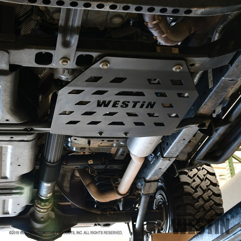 Westin/Snyper 18-21 Jeep Wrangler JL Transfer Case Skid Plate - Textured Black - 42-21085