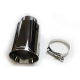 JBA 2.5in x 4.5in x 8 1/4in Double Wall Polished Chrome Tip - Clamp On - 12-08282