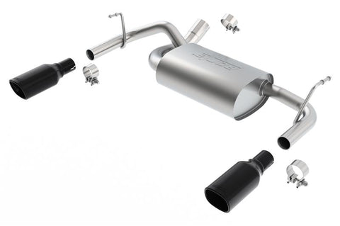 Borla 12-16 Jeep Wrangler 3.6AT/MT 4WD 2+4DR S/ SQ /RL/AC SR 2.5in, 2in Tip 3.5 sqx8 Black Chrome - 11834BC