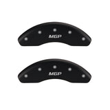 MGP 4 Caliper Covers Engraved F & R 100 Anniversary Red Finish Silver Char 2019 Chevrolet Colorado - 14235SBANRD