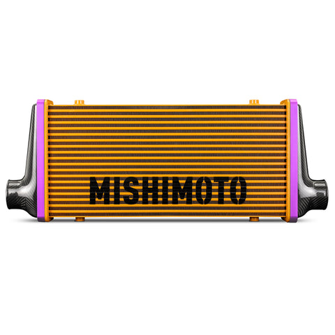 Mishimoto Universal Carbon Fiber Intercooler - Matte Tanks - 450mm Gold Core - S-Flow - C V-Band - MMINT-UCF-M4G-S-C