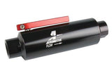Aeromotive In-Line AN-12 Filter w/Shutoff Valve 100 Micron SS Element - Black Anodize Finish - 12332