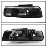 xTune Chevy Tahoe 00-06 Amber Crystal Headlights Black HD-JH-CSIL99-BK - 5064240