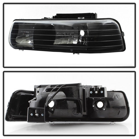 xTune Chevy Tahoe 00-06 Amber Crystal Headlights Black HD-JH-CSIL99-BK - 5064240