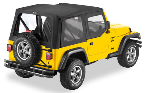 Bestop 03-06 Jeep Wrangler TJ Exc Unlimited Rep A-Top (Blk Diamond Clear Windows Upper Door Skins) - 51128-35