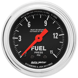 AutoMeter Gauge Fuel Pressure 2-1/16in. 15PSI Mechanical Traditional Chrome - 2411