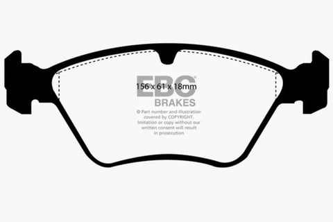 EBC 94-96 Saab 900 2.0 Turbo Yellowstuff Front Brake Pads - DP4976R