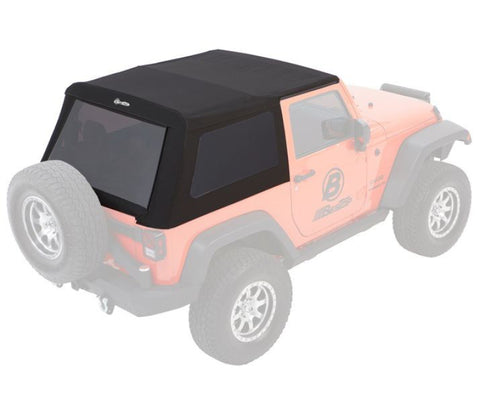 Bestop 07-18 Jeep Wrangler JK 2-Door Trektop Glide (Black Diamond) - 54922-35