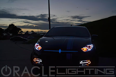 Oracle 13-16 Dodge Dart Surface Mount LED Projector Fog Light Halo Kit - Red - 1229-003
