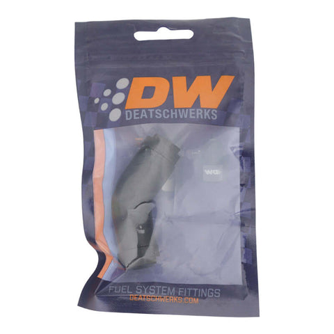 DeatschWerks 3/8in Female EFI Quick Connect to 3/8in Female EFI Quick Connect - Anodized Matte Black - 6-02-0137-B