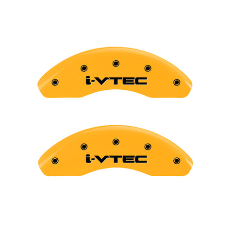 MGP 2 Caliper Covers Engraved Front I-Vtec Yellow Finish Black Characters 2009 Honda Civic - 20143FIVTYL