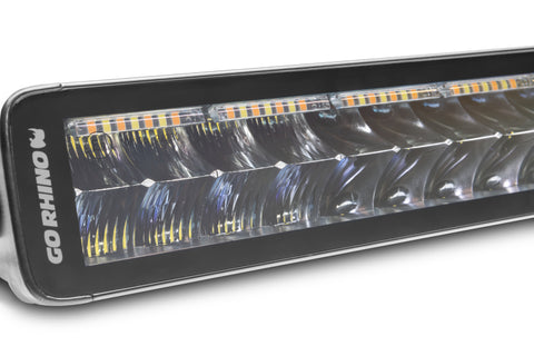Go Rhino Xplor Blackout Combo Series Dbl Row LED Light Bar w/Amber (Side/Track Mount) 40in. - Blk - 754004012CDS
