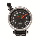 Autometer GM Red Bowtie Black 3-3/4in 0-10000 RPM Pedestal Mount Tachometer Quick-Lite - 3690-00406