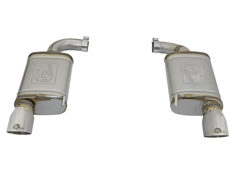 aFe MACHForce XP 2.5in 409 Stainless Axle Back Exhaust w/Stainless Tips 15-17 Ford Mustang I4-2.3L - 49-43085-P
