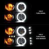 ANZO 2007-2013 GMC Sierra 1500 Projector Headlights w/ Halo Black - 111125