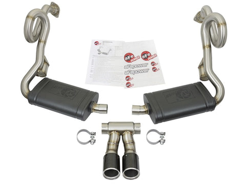 aFe MACHForce-Xp 2in 304 SS Cat-Back Exhaust w/Carbon Fiber Tips 13-16 Porsche Boxster 2.7L/3.4L - 49-36415-C